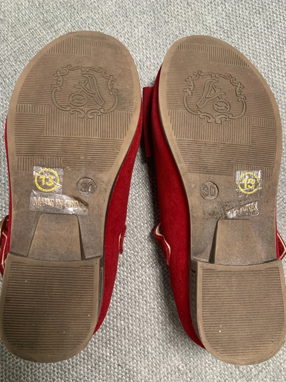 Girls Red Mary Jane Bow Shoes